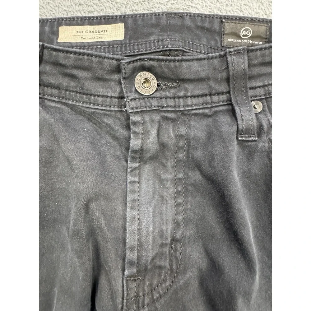 AG Adriano Goldschmied 5‎ Pkt Pants Men 32x32 Black Graduate Sueded Sateen SUD